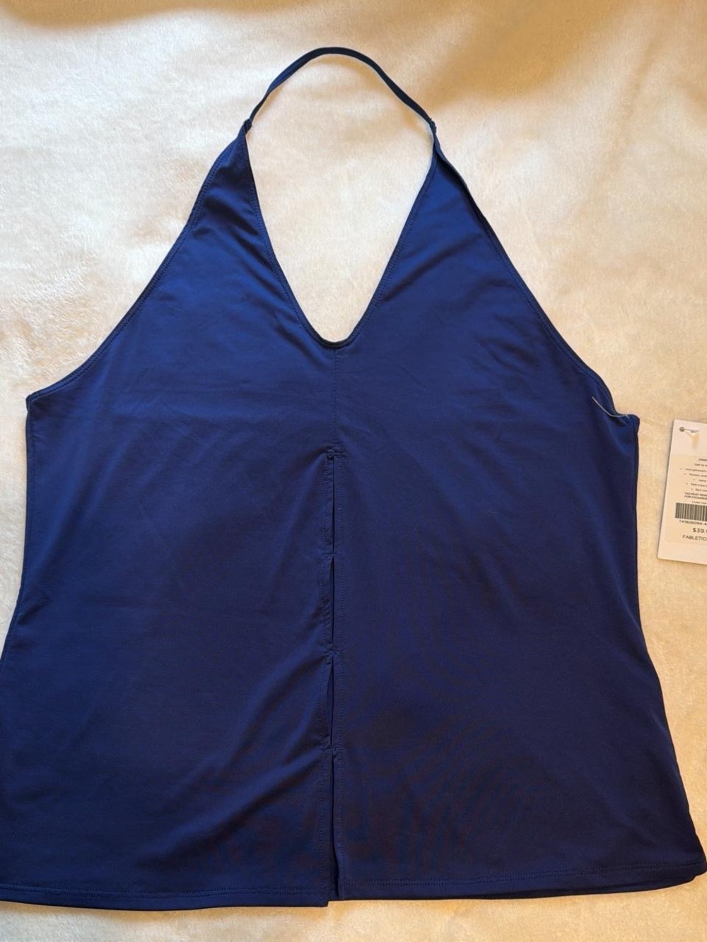 Fabletics Deep V Navy Halter Tank